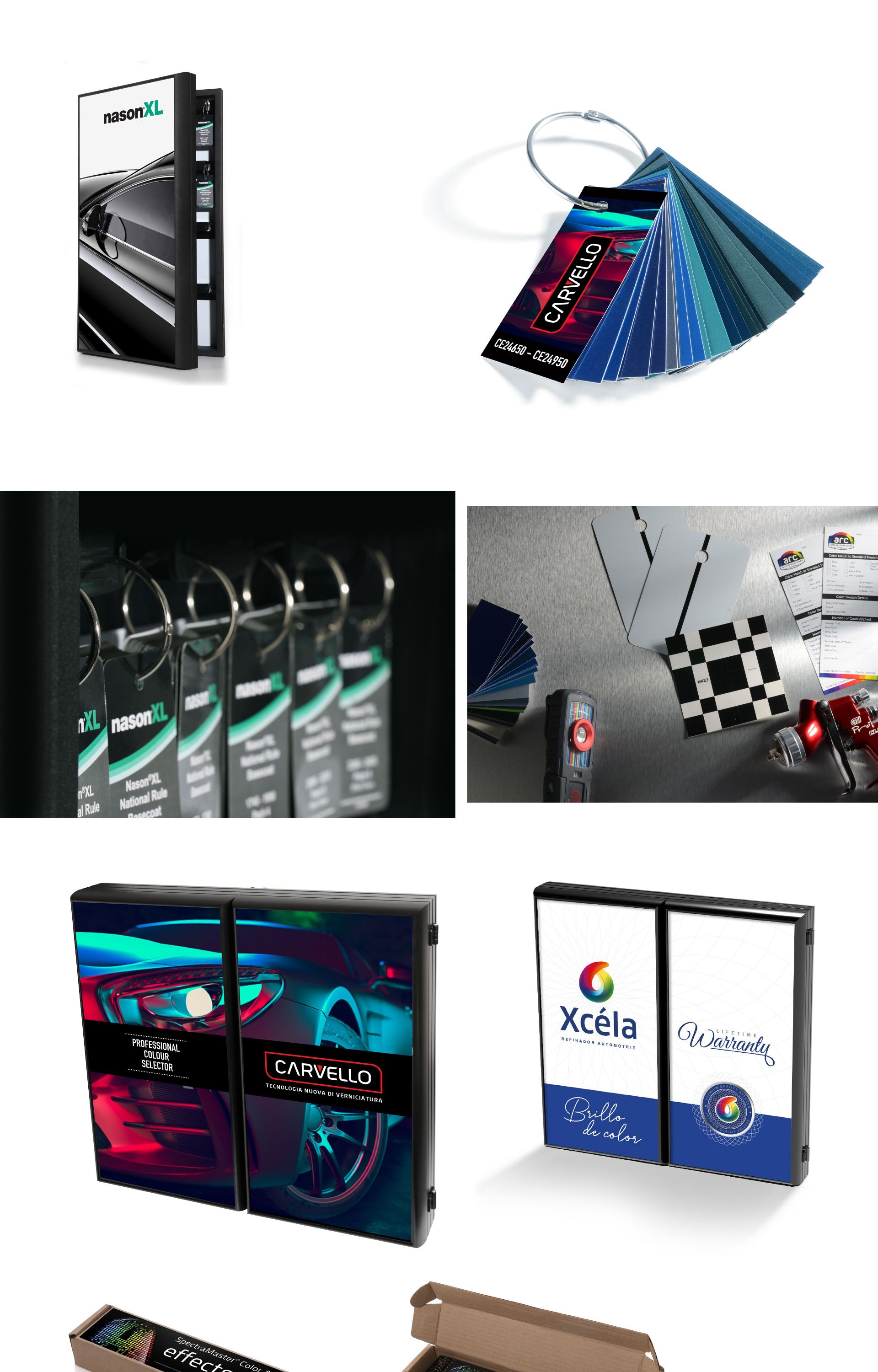 ARC colour selector cabinets and fan decks in a range of brand liveries